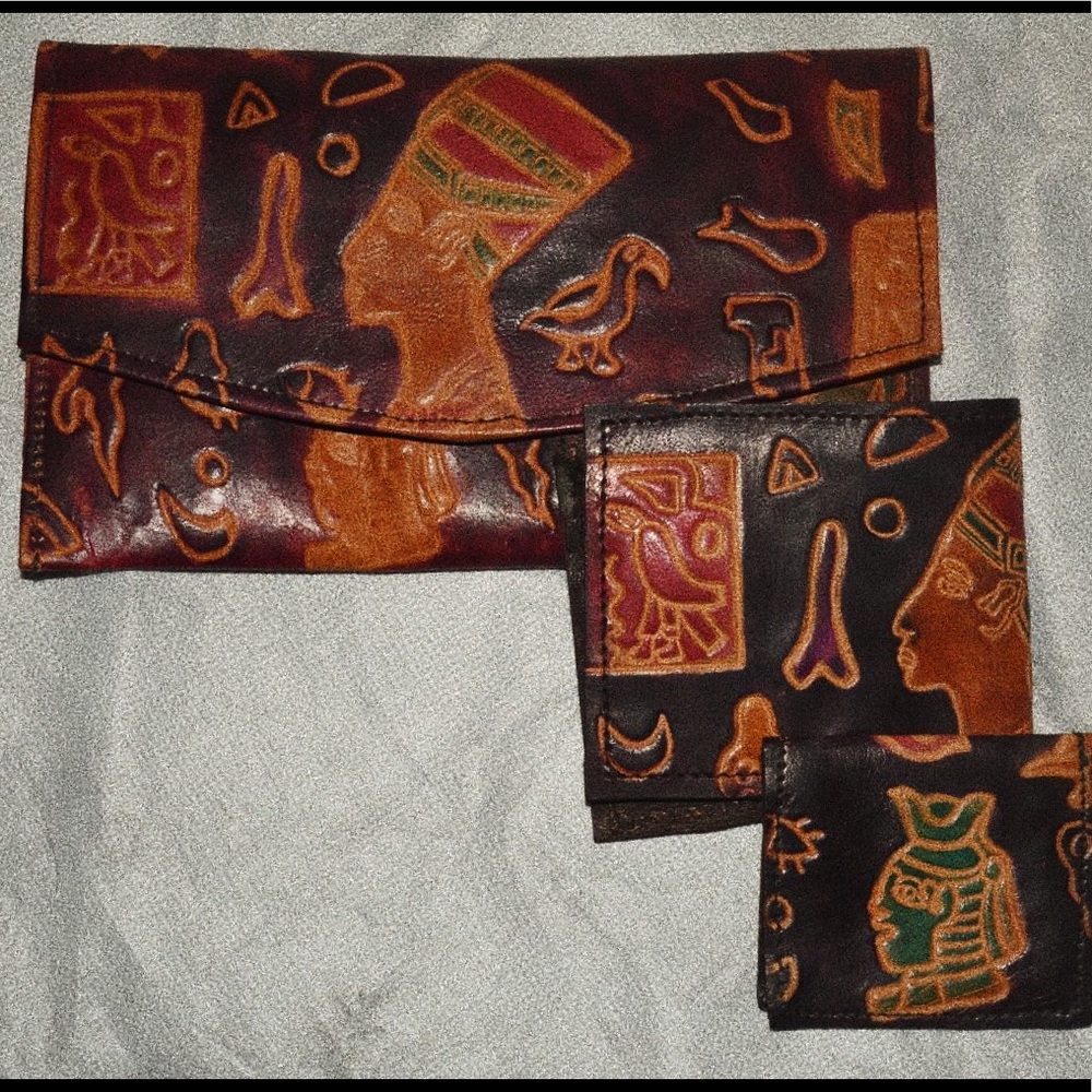 2 hand made African wallets